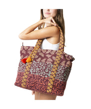 Cargar imagen en el visor de la galería, BOLSO PLAYA SHOPPING CREMALLERA FLORES
