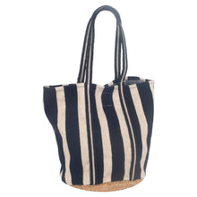 Cargar imagen en el visor de la galería, BOLSO PLAYA SHOPPING BASE YUTE ESTAMPADO RAYAS

