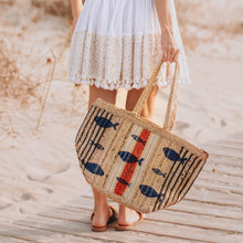Cargar imagen en el visor de la galería, BOLSO PLAYA SHOPPING YUTE ESTAMPADO PECES
