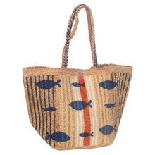 Cargar imagen en el visor de la galería, BOLSO PLAYA SHOPPING YUTE ESTAMPADO PECES
