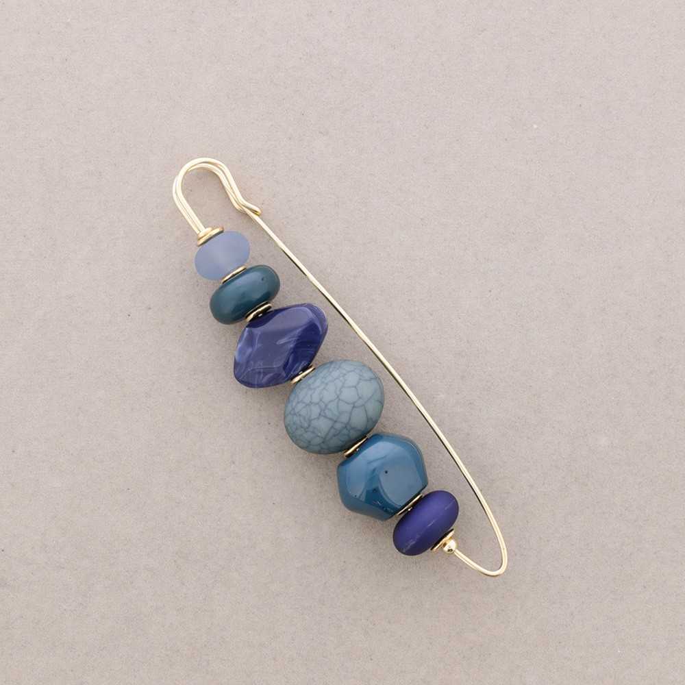 BROCHE IMPERDIBLE CUENTAS RESINA