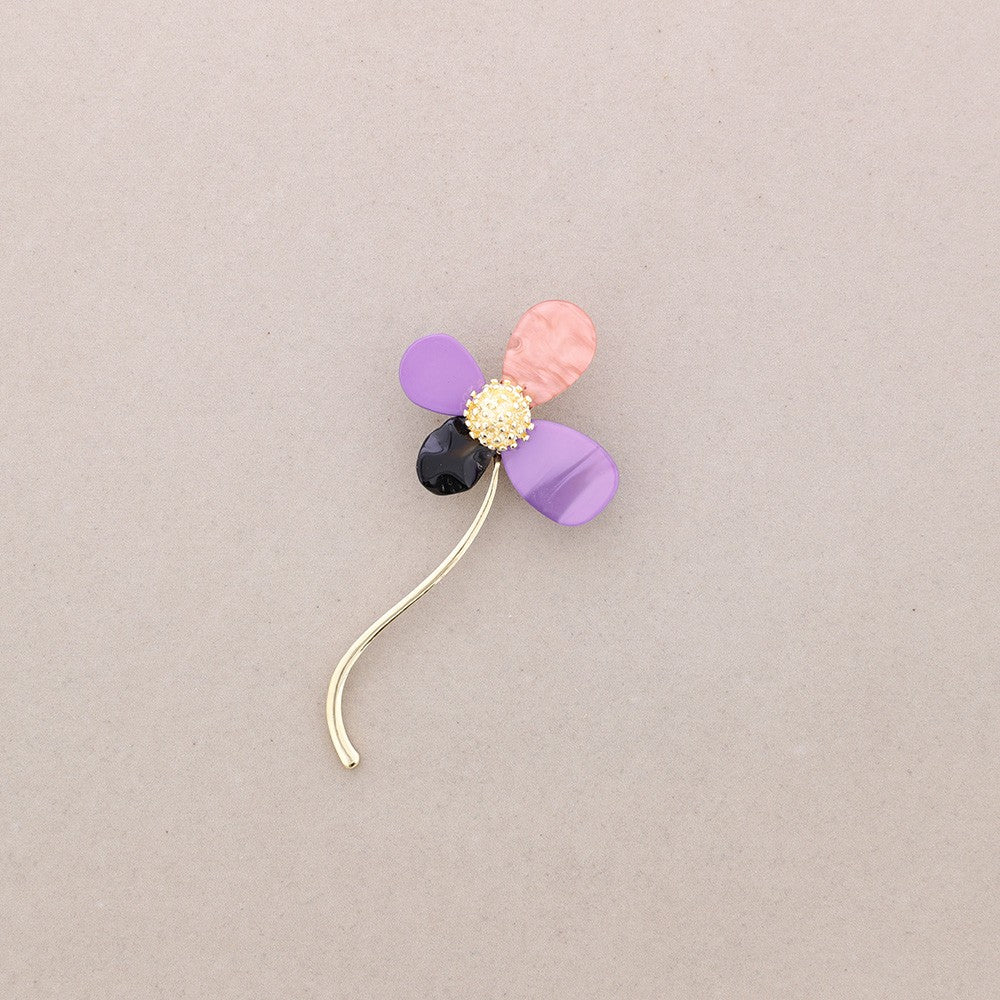 BROCHE ALFILER  FLOR METAL RESINA