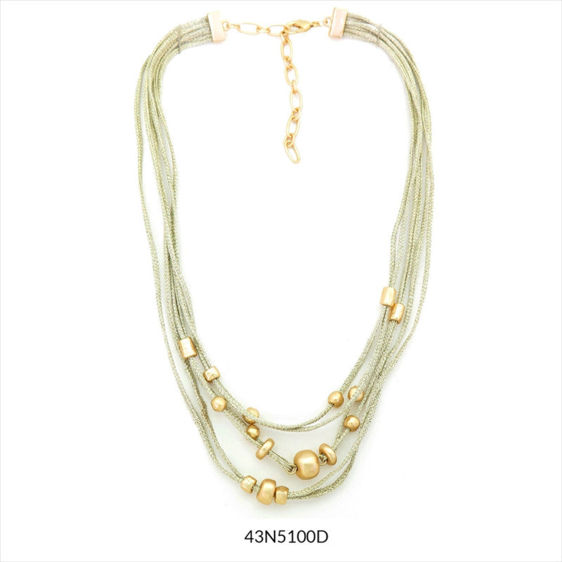 COLLAR CORTO VARIAS TIRAS PIEZAS METAL