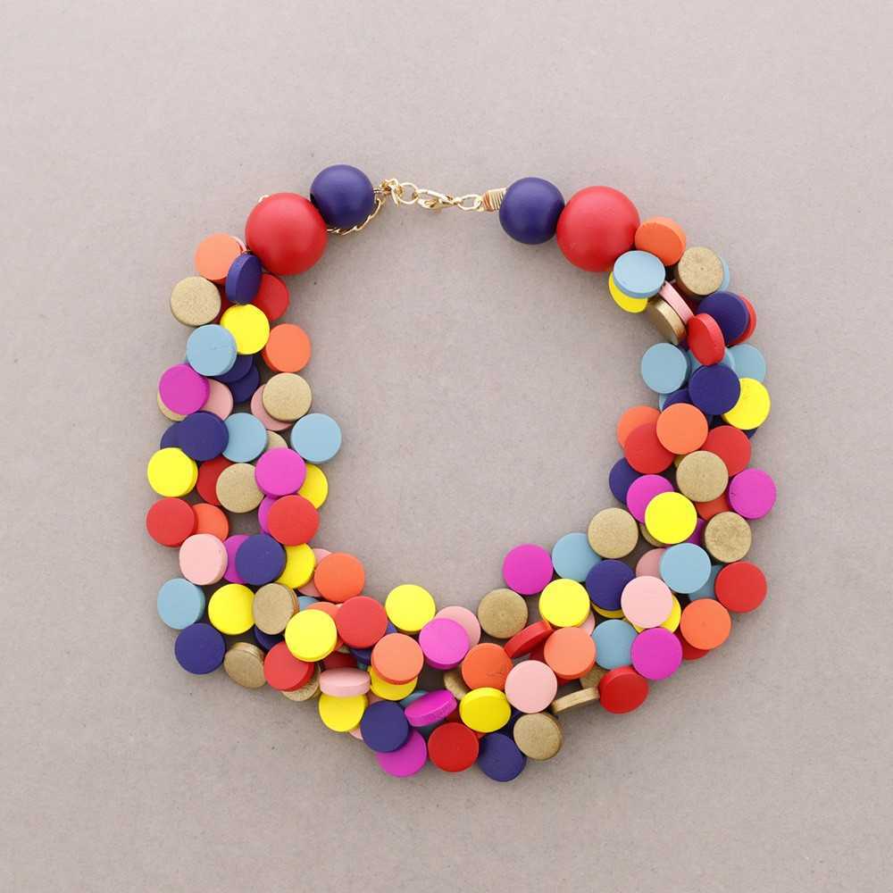 COLLAR CORTO CUENTAS MADERA FILAS