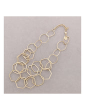 Cargar imagen en el visor de la galería, GARGANTILLA COLLAR CORTO DOBLE ESLABONES HEXÁGONO METAL

