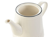 Cargar imagen en el visor de la galería, TETERA PORCELANA FILO NEGRO  LABRADO
