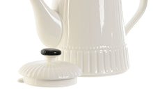 Cargar imagen en el visor de la galería, TETERA PORCELANA FILO NEGRO  LABRADO
