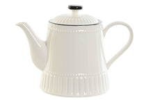 Cargar imagen en el visor de la galería, TETERA PORCELANA FILO NEGRO  LABRADO
