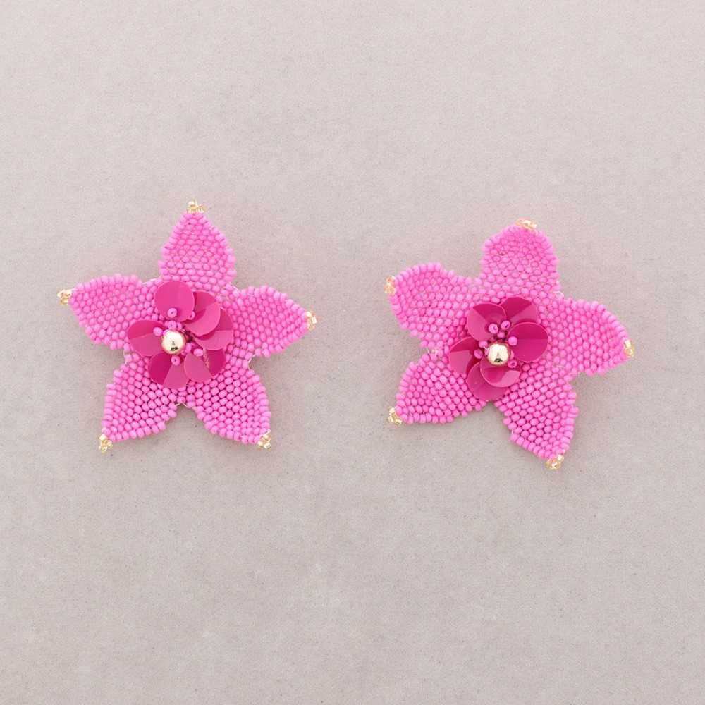 PENDIENTE FLOR ABALORIOS