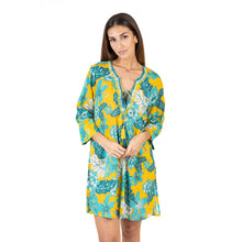 Cargar imagen en el visor de la galería, VESTIDO KAFTÁN KURTA ALGODÓN FLORES
