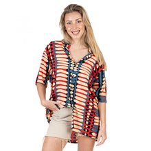 Cargar imagen en el visor de la galería, CAMISA CUELLO MAO ESTAMPADA

