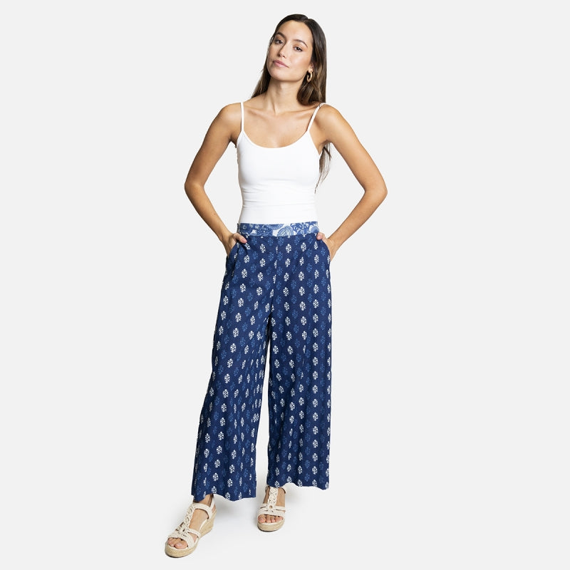 PANTALÓN LARGO ESTAMPADO ALGODÓN