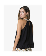 Cargar imagen en el visor de la galería, TOP HALTER DOS CAPAS CUELLO ESTAMPADO
