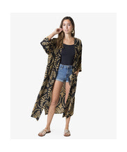 Cargar imagen en el visor de la galería, KIMONO LARGO ESTAMPADO BLACK PEACOCK
