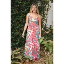 Cargar imagen en el visor de la galería, VESTIDO LARGO ESTAMPADO TIRANTES
