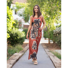 Cargar imagen en el visor de la galería, VESTIDO LARGO TIRANTES ESTAMPADO PALMERAS
