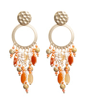 Cargar imagen en el visor de la galería, PENDIENTE LARGO ARO COLGANTES ABALORIOS
