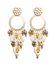 Cargar imagen en el visor de la galería, PENDIENTE LARGO ARO COLGANTES ABALORIOS
