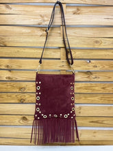 Cargar imagen en el visor de la galería, BOLSO PIEL ANTE FLECOS, TACHUELAS
