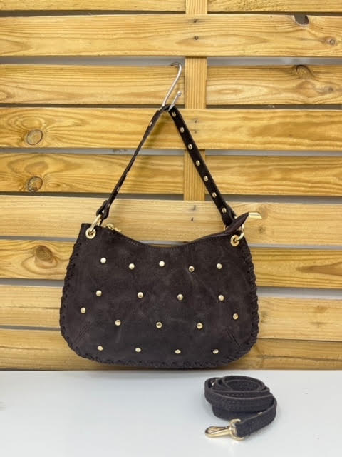 BOLSO PIEL BANDOLERA TACHUELAS