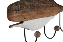 Cargar imagen en el visor de la galería, PERCHERO PARED PAULOWNIA METAL BALLENA
