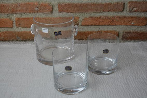 JUEGO 6 VASOS Y CUBITERA BOHEMIA