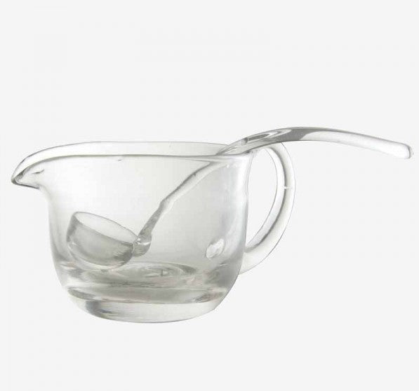SALSERA DE CRISTAL CON CUCHARA