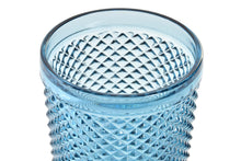 Cargar imagen en el visor de la galería, JUEGO 6 VASOS CRISTAL RELIEVE AZUL
