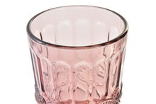 Cargar imagen en el visor de la galería, JUEGO 6 VASOS CRISTAL RELIEVE ROSA
