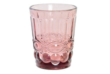 Cargar imagen en el visor de la galería, JUEGO 6 VASOS CRISTAL RELIEVE ROSA
