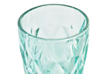 Cargar imagen en el visor de la galería, JUEGO 6 VASOS CRISTAL CON RELIEVE TURQUESA
