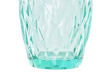 Cargar imagen en el visor de la galería, JUEGO 6 VASOS CRISTAL CON RELIEVE TURQUESA
